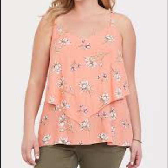 Torrid Peach Floral Cami - Picture 1 of 6